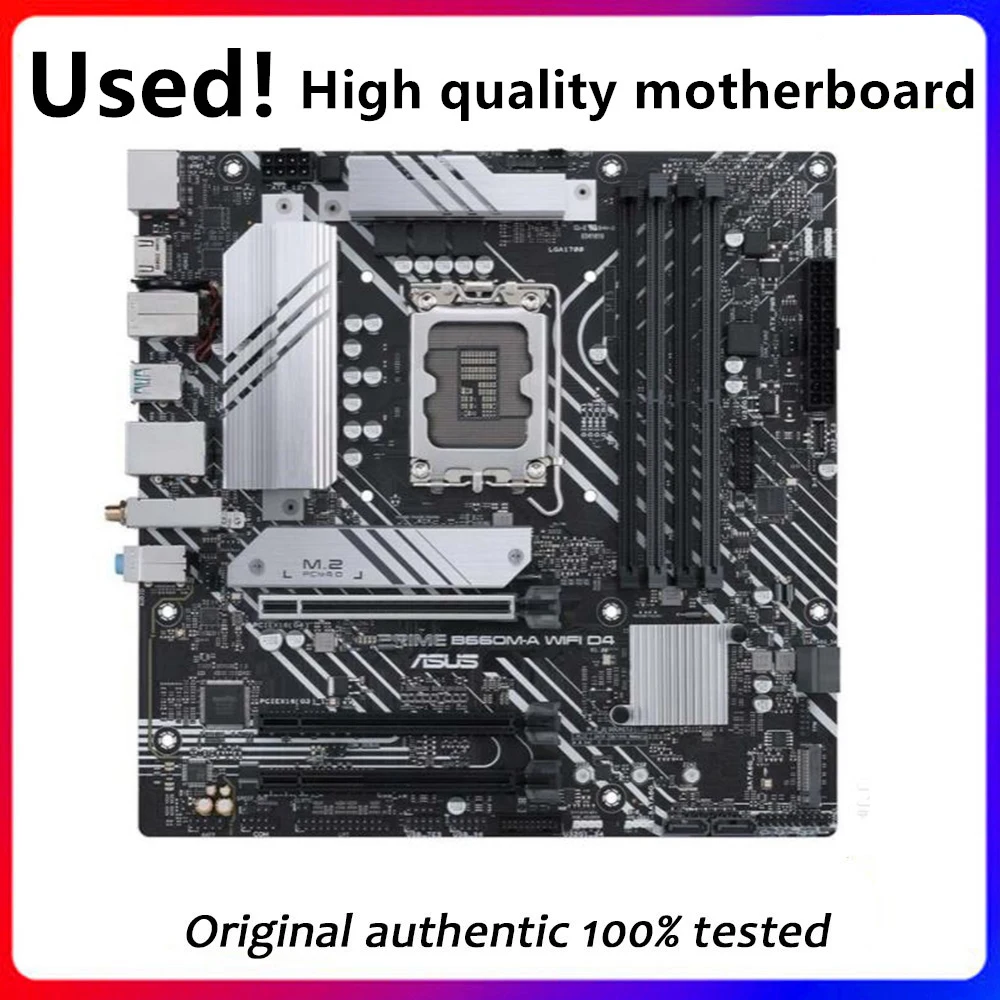 Utilizzato Per Asus Prime B660M-A Wifi D4 Desktop Originale Per Scheda Madre Intel B660 Ddr4 Supporto Lga 1700 12400F 12400 I3 12100F