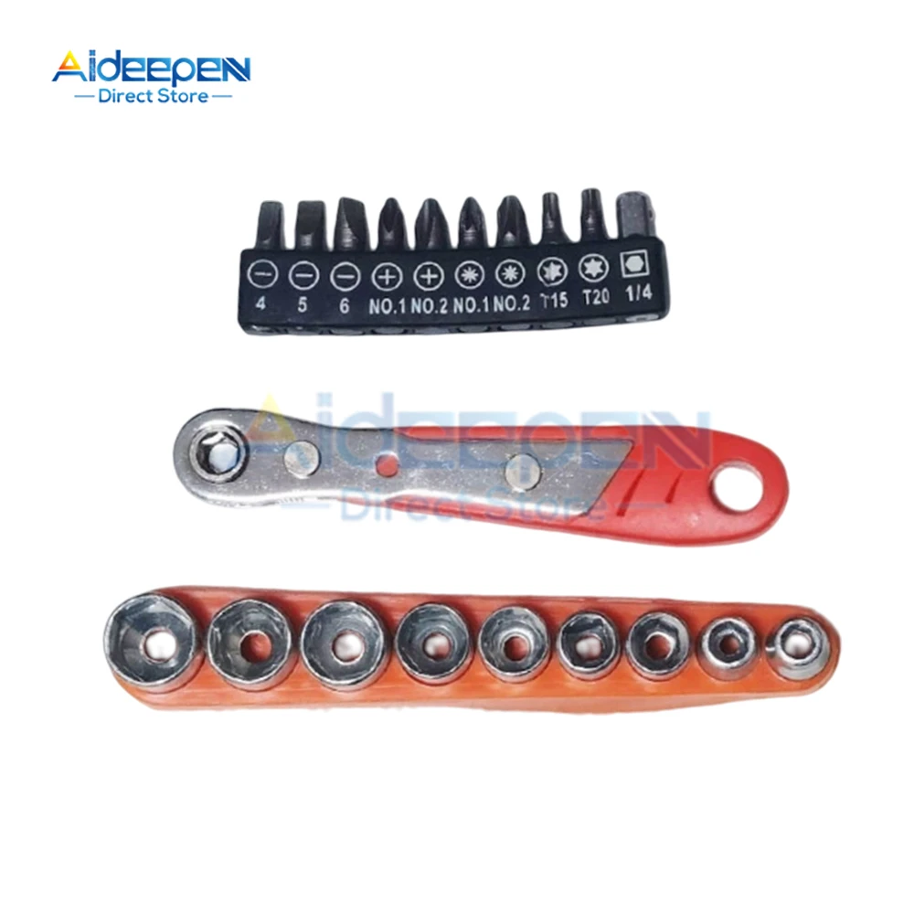 

1/11/20Pcs Hexagon Ratchet Spanner Wrench Drive Screwdriver Bit 1/4inch Mini Quick Release Socket Tools Handle Repair Wrench