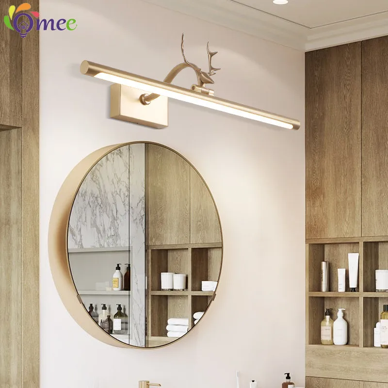 Led Wall Lamp 57cm AC85-265V Bathroom Mirror Light Indoor Wall Light Fixture Bronze Golden Picture Light Wall Sconce Makeup Lamp