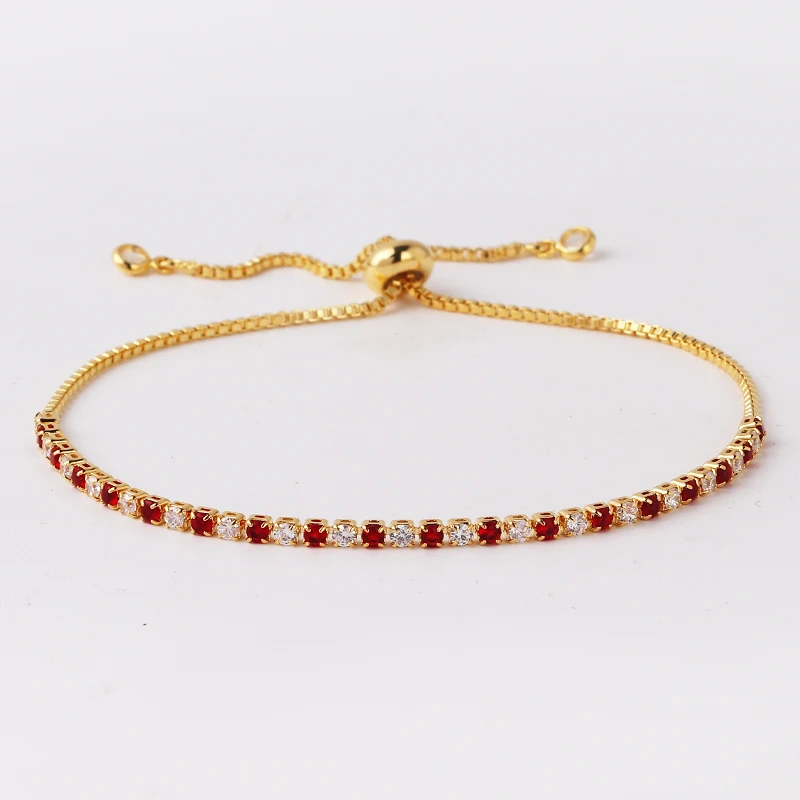 Adjustable Crystal Tennis Bracelets for Women Men Colorful Zircon Folding Buckle Chain Bangle Hand Party Sexy Fashion Jewelry