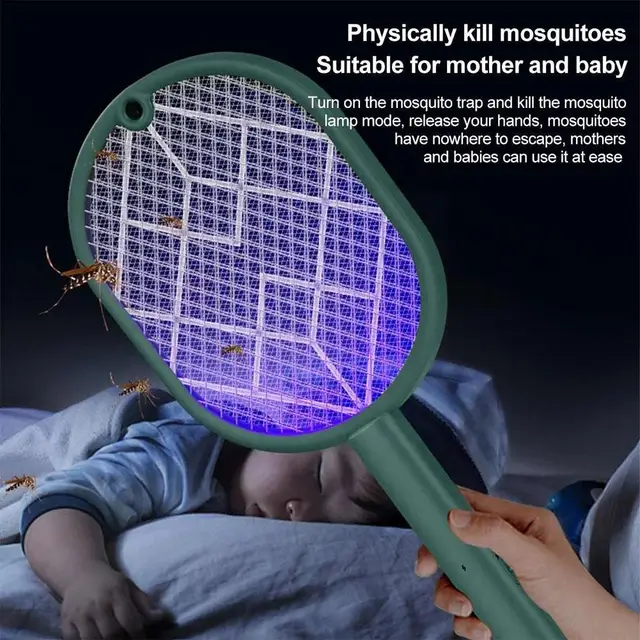 Elektromos Légy Swatter Kézi Ütő Szúnyogok Hibás Gyilkos Szerszám Zapper Szúnyog Kártevő Otthoni Lámpa E3N2 - Image 4