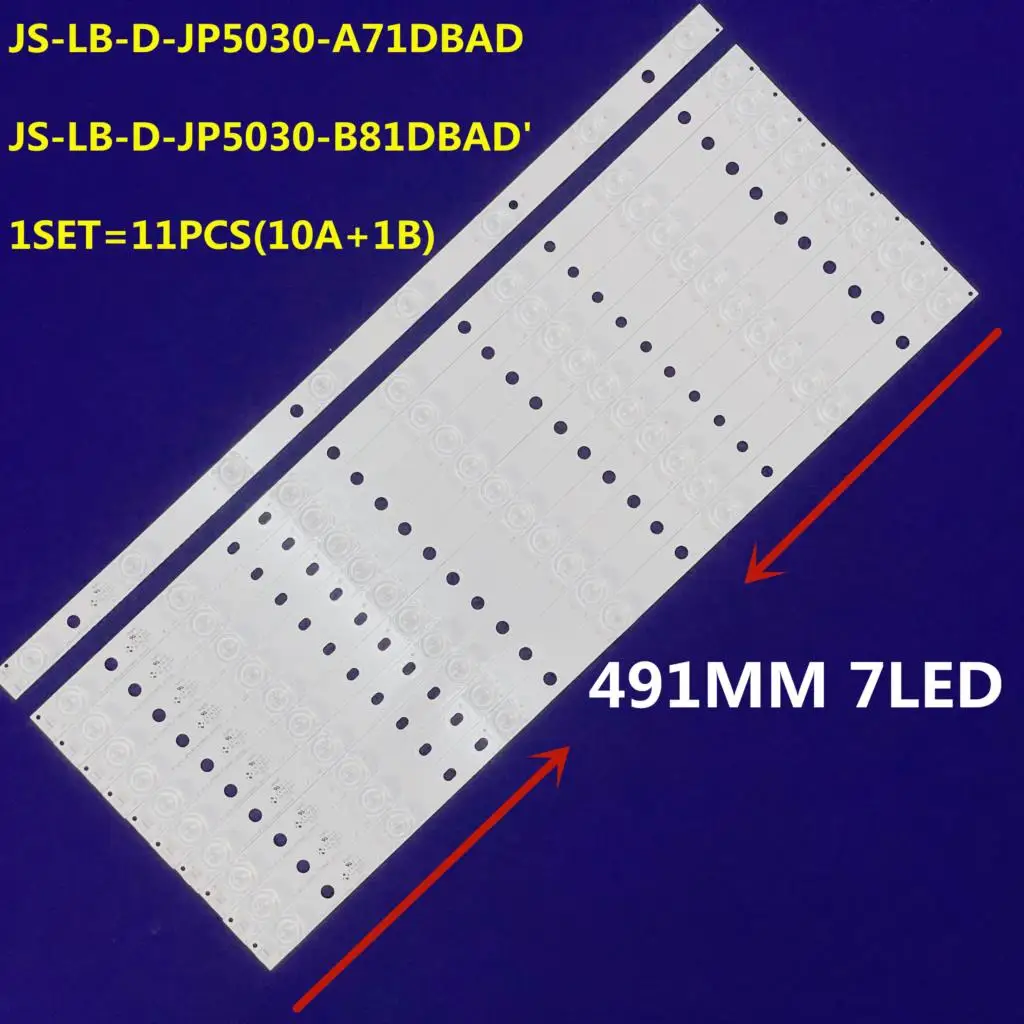 

11PCS/SET LED Backlight strip 7 Lamp For 50"TV 50S660 JS-LB-D-JP5030-A71DBA JS-LB-D-JP5030-B81DBAD DCN6K7C E305540 S2H5637、