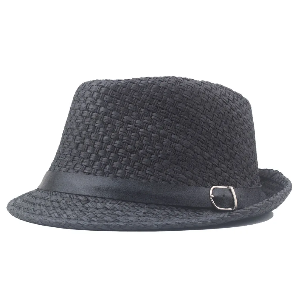 Spring Gentleman Sombrero Summer Straw Hat Vintage Solid Color Breathable Visor Outdoor Sun Hats Jazz Hat Unisex Beach Caps 1