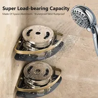 Luxury Bathroom Shelves Without Drilling Rustproof Aluminum Shower Wall Shelf Shampoo Towel Holder Bathroom Organizer Accessorie 4