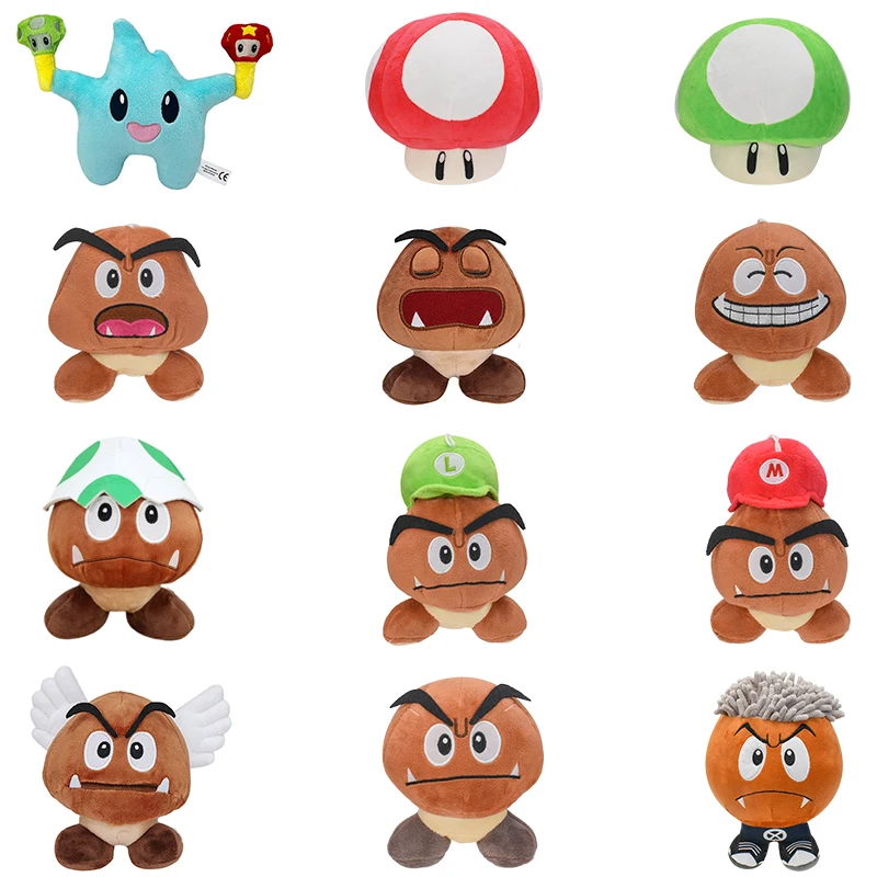 

Mario Ken Carson Goomba Plush Toys Mushroom Soft Plushie Standee of Goomba Dolls Super Star Mario Bros Anime Game Stuffed Dolls