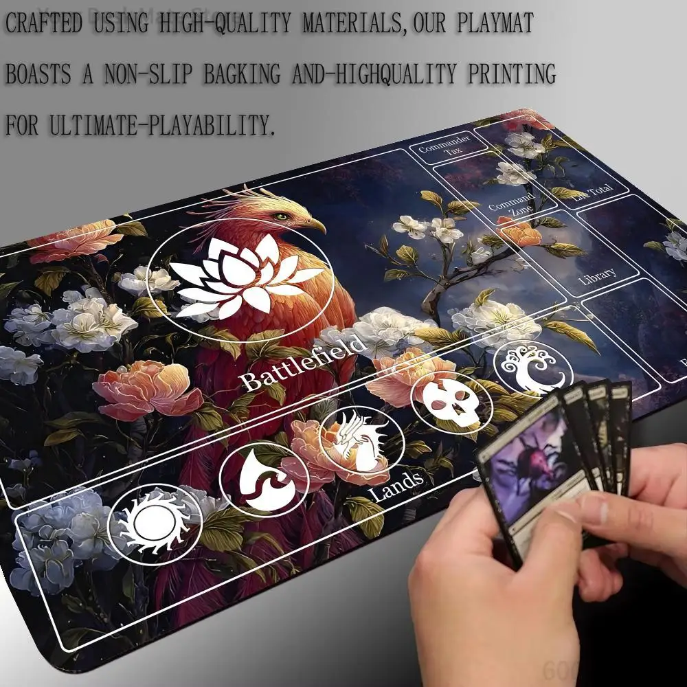 Dark Lotus Design Gaming Mat - Stylish Card Playmat & Desk Mat with Anti-Slip Rubber