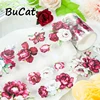 2m/Roll Laser Red Flower PET Washi Tape Pretty Flower Transparent Roll Stickers Decorative Tape For Scrapbooking Journaling 2