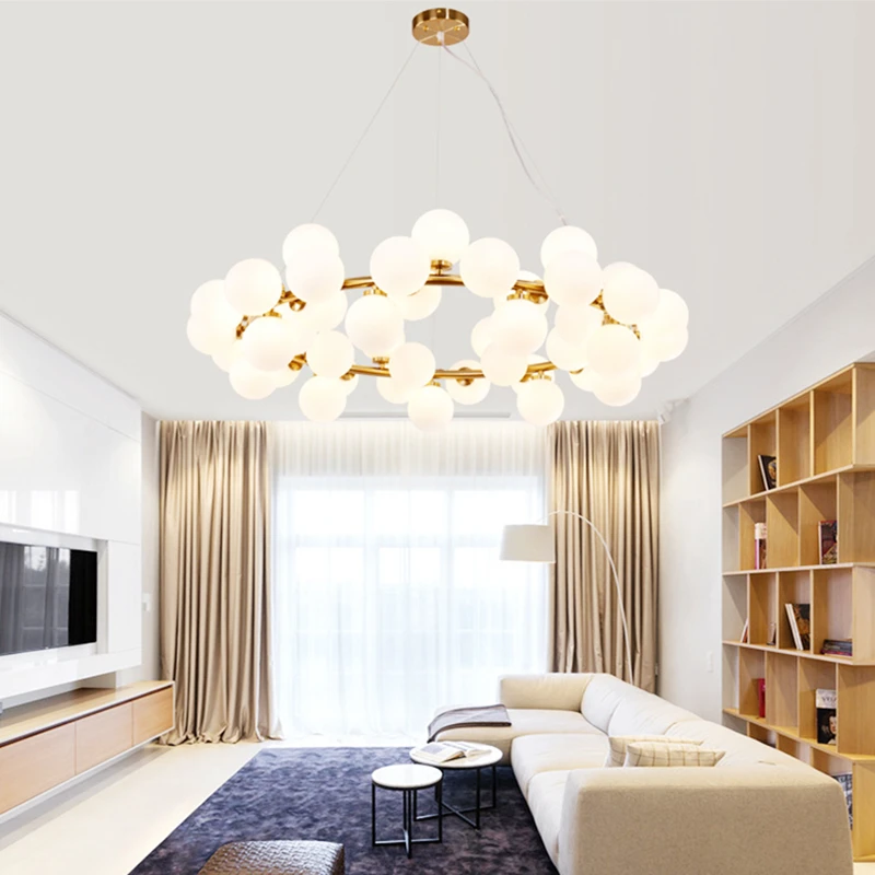 Led Chandelier Glass Ball Lamp Ceiling Fixtures for Living Room Modern Nordic G4 Chihuly Kitchen Island Decoration Home Light Led Chandelier Ceiling Chandelier