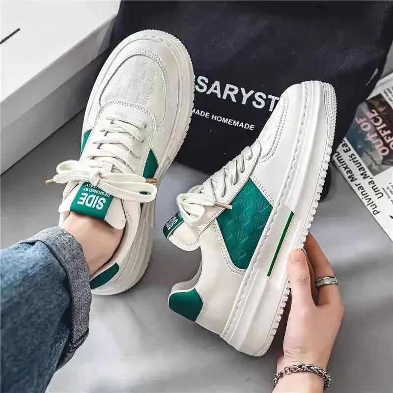

2024 new spring mens shoes trend Joker sports casual shoes mens thick soles increase small white shoes tide shoes.