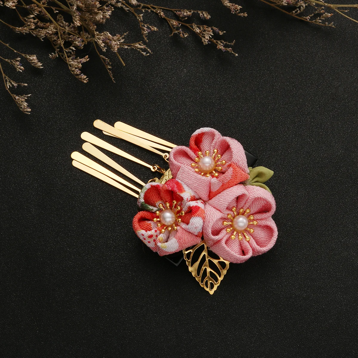 

Japanese Style Headdress Hair Pins Decoration Women Barrette Flower Accessories