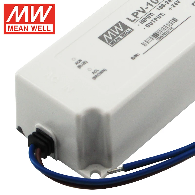 MEAN WELL 방수 LPV LED 드라이버, Meanwell IP67 스위칭 전원 공급 장치, 100W, 5V, 12V, 24V, AC to DC 조명 변압기 야외