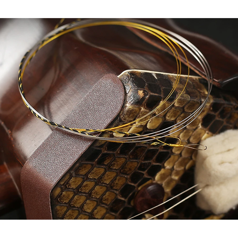 5 Sets Alice AT17 Full Rich Powerful Tone Golden Nano Coating Chrome steel Winding Erhu Strings