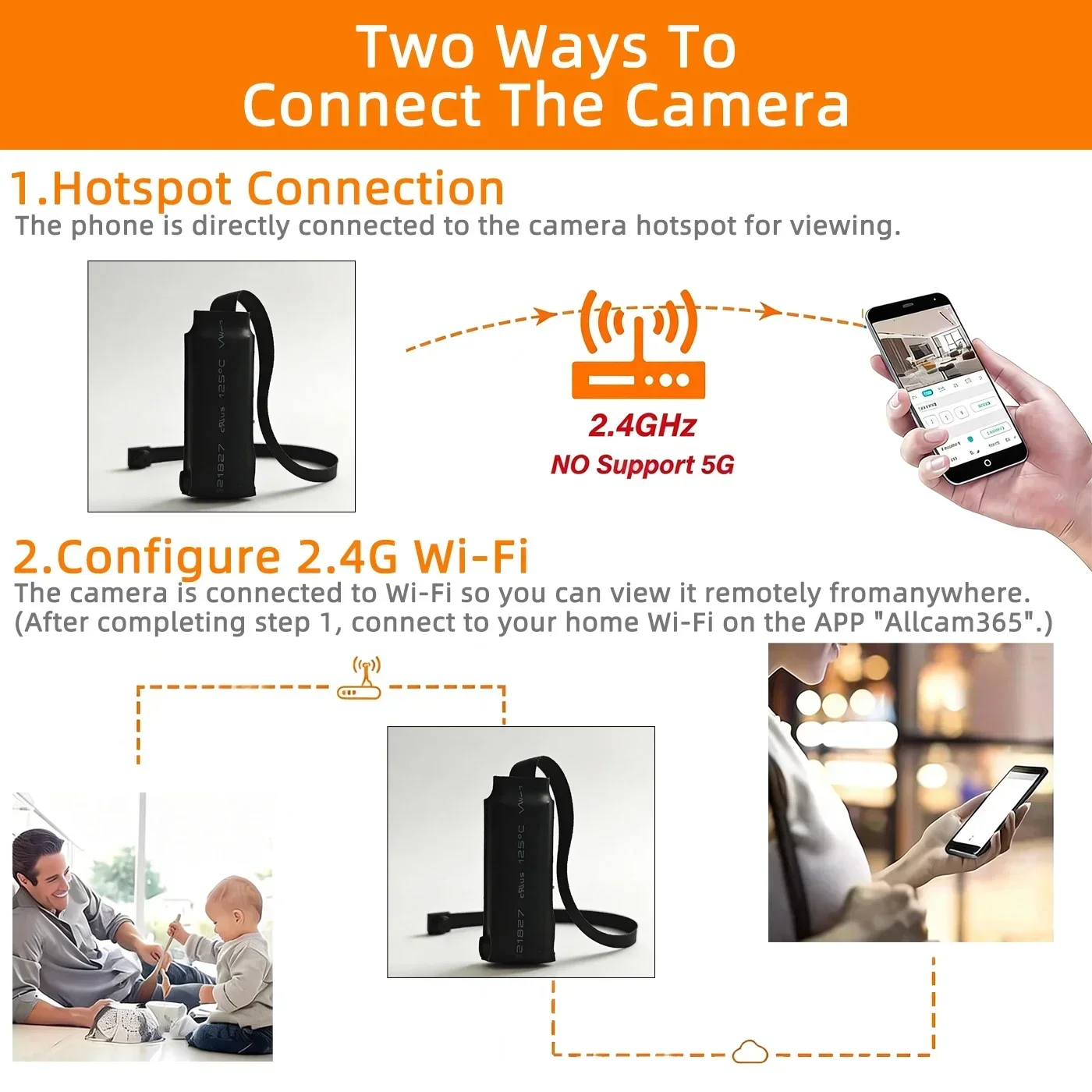 מצלמת WiFi מיני 4K HD - צפייה מרחוק, זיהוי תנועה, מצלמת מעקב בסגנון מטפלת ביתית, עשה זאת בעצמך