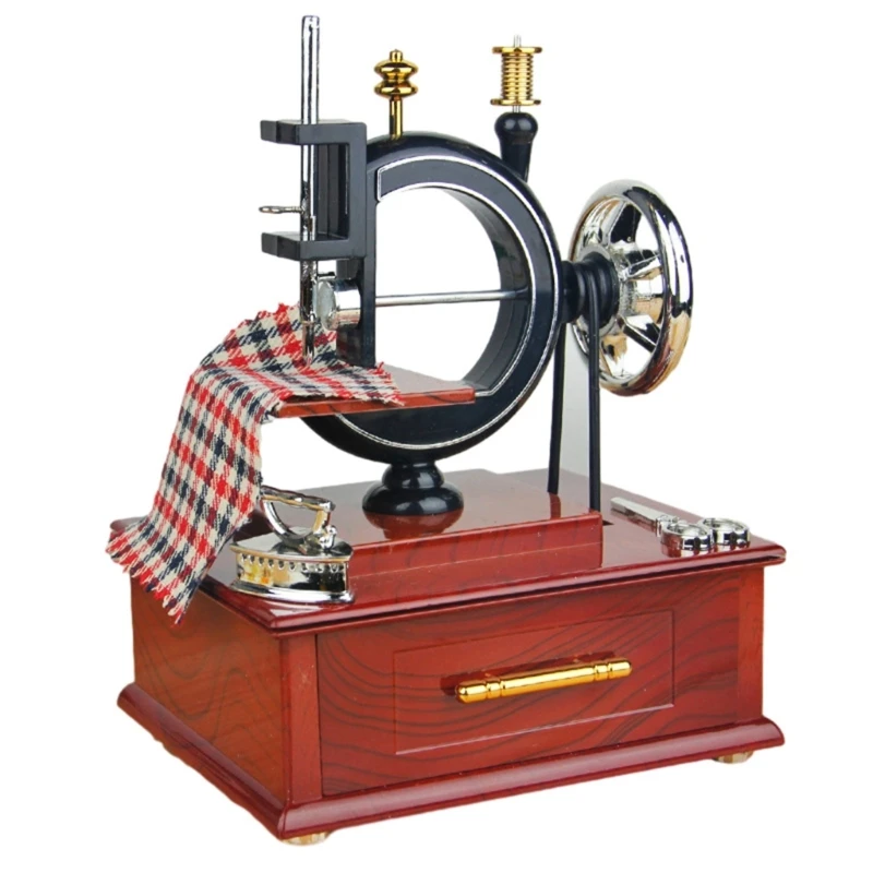 Portable Sewing Machine Retro Sewing Machine Gift Music Boxes Creative Birthday Gift For Girlfriend Friend Music Boxes
