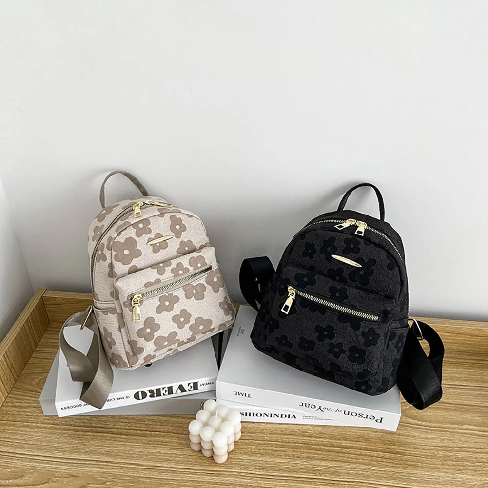 Casual Flower Printing Fashion Backpacks Solid Color Small School Bags For  Teenager Girls Canvas Female Shoulder Bags Rucksack - Backpacks - AliExpress