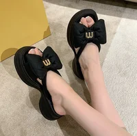 Women Slippers 2025 Summer Casual Shoes Versatile Thick Sole Women flip flop Outwear Bow Beach Slippers Sexy Slides tongs femme - Image 4