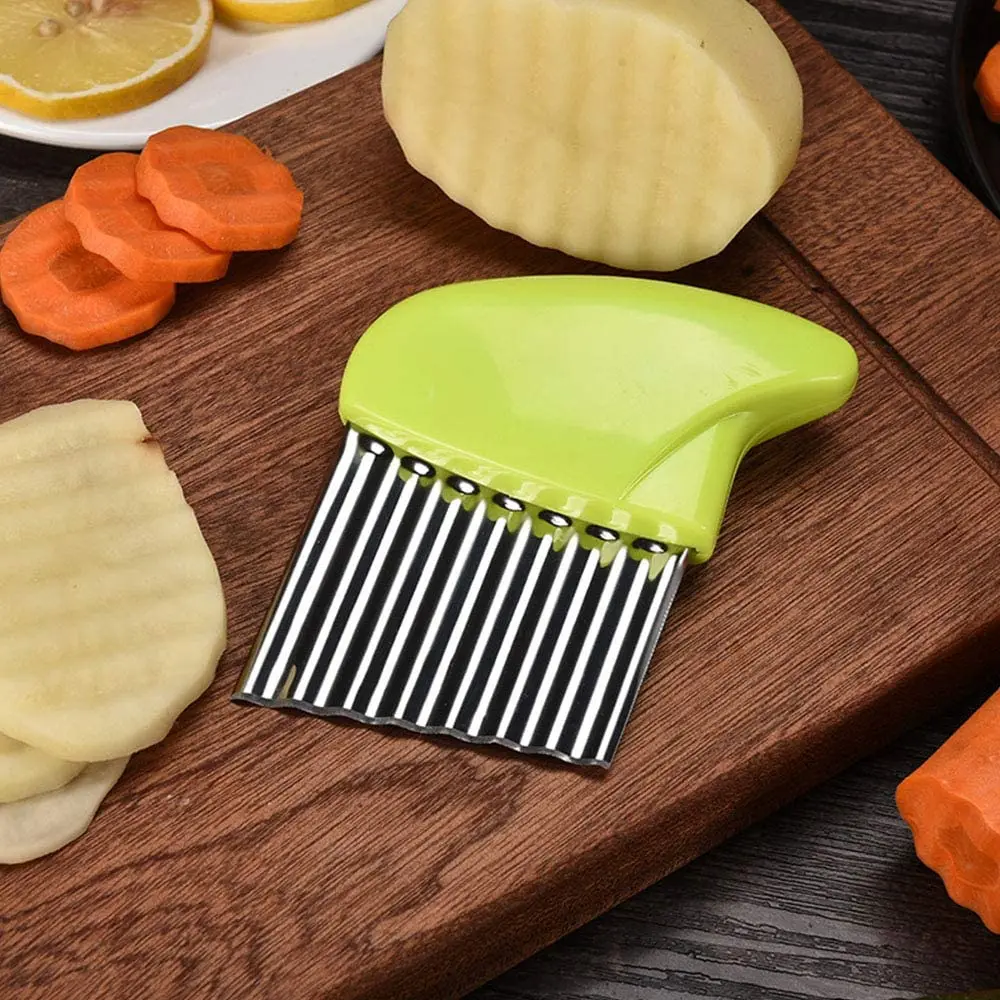 Potato Cutter Stainless Steel Wavy Knife Vegetable Fruit Potato Knife  Chopper French Fry Cutter Potato Slicer Kitchen Gadgets - AliExpress