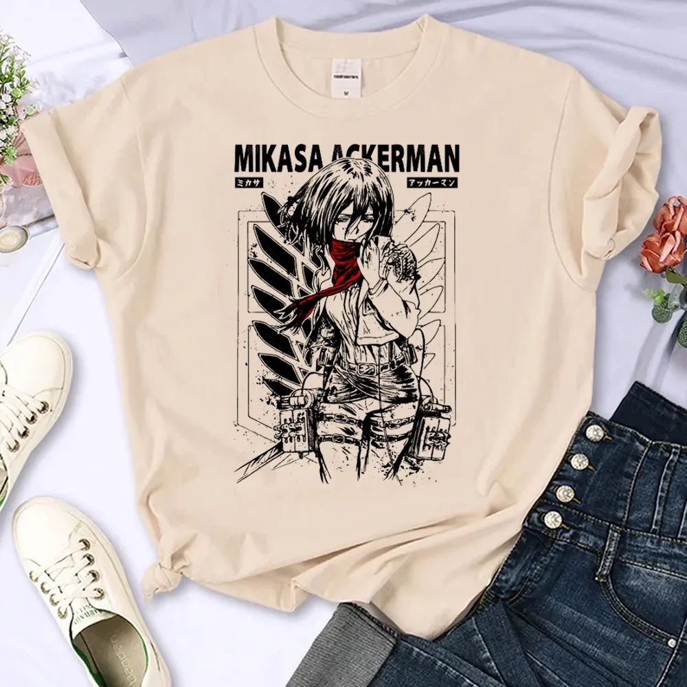 

Attack on Titan t shirt women comic top female streetwear manga designer clothes