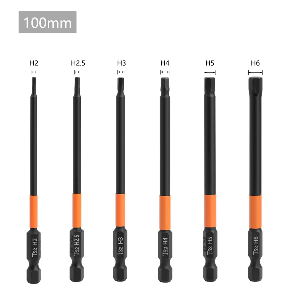 1pc Sechskant-schraubendreher Bit Schnell Ändern Schlagschrauber Bohrmaschine Magnetische Schraubendreher Bit H1,5/2/2,5/3/4/5/6 Länge 50mm