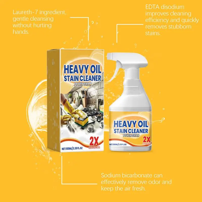 Kitchen Cleaner Spray Degreaser All-Purpose Cleaner Cleaning Agent Stain Remover Foam Spray Powerful Solution For Oven Pots Pans
