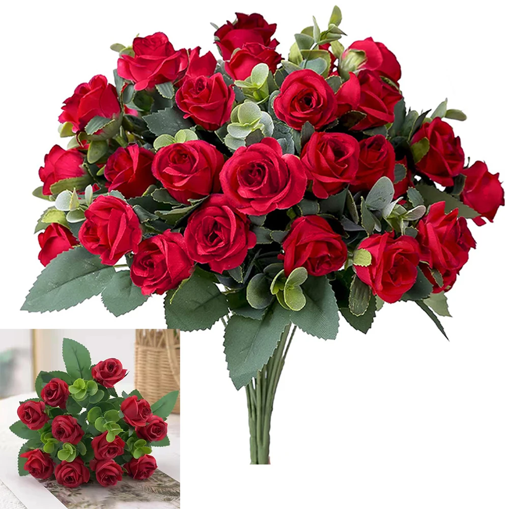 Bouquet De Mariage Gothique - Roses Noires Et Rouges Artificielles - Pour Mariée Ou Demoiselle D'honneur - Décoration Cérémonie