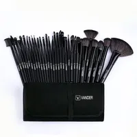 32pcs Black Makeup Brushes Natural Hair Professional Foundation Powder Eyeshadow Blush Makeup Brush Set With Case 1