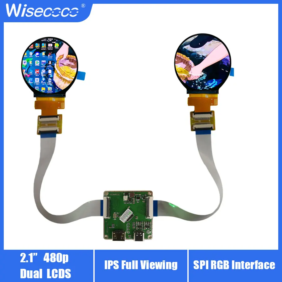 2.1 Inch Circular Display Wisecoco Round Screen IPS LCD Dual ST7701S ...