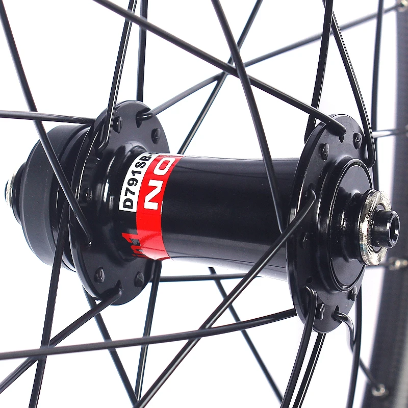 Novatec-Carbon Fiber Bicycle Wheelset, Disc Brake, Centre Lock, 40, 451, 50mm, 24H, 100x135mm Fold Bike Wheel Set, D791, D792, 2