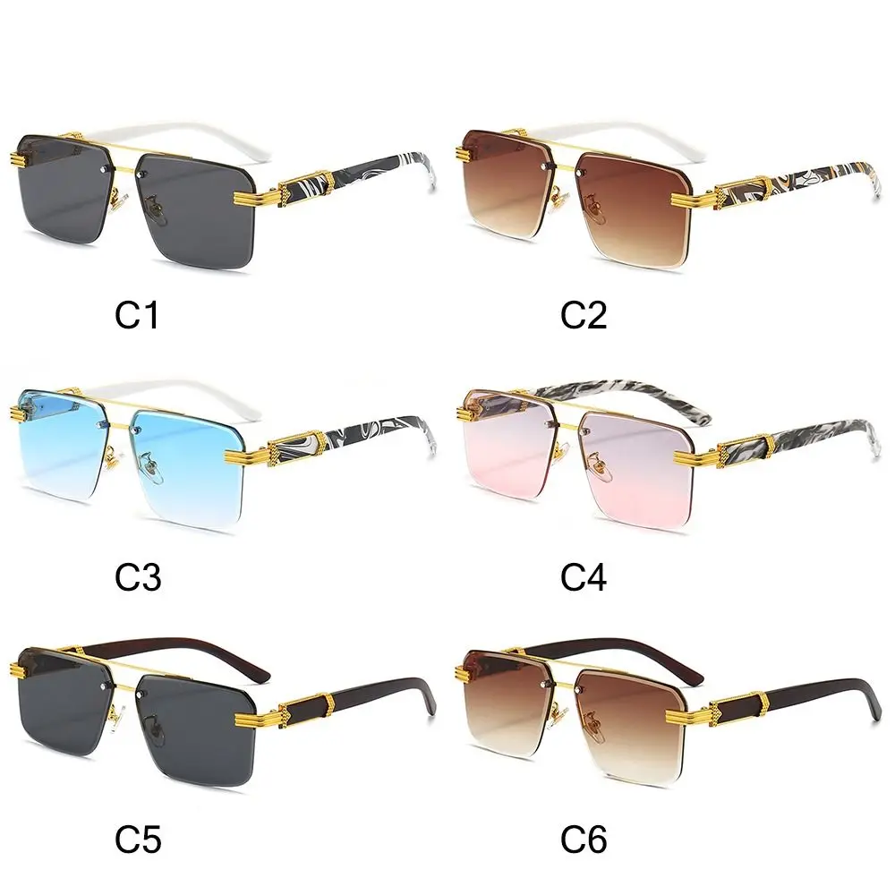 

Square Rimless Sunglasses for Men Luxury Frameless Sun Glasses for Women Gradient Shades UV400 Cutting Lenses Eyewear