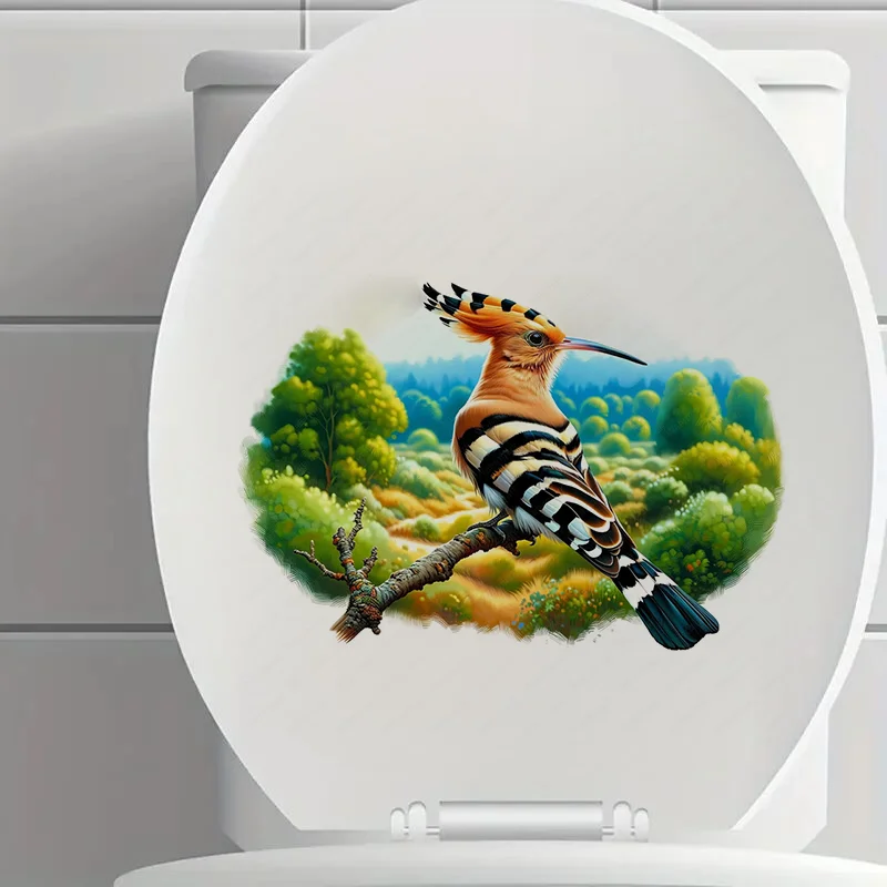 QT612# Hoopoe Bird Wall Stickers Toilet Seat Stickers Bedroom Entrance Living Room Porch Home Decoration Wall Stickers