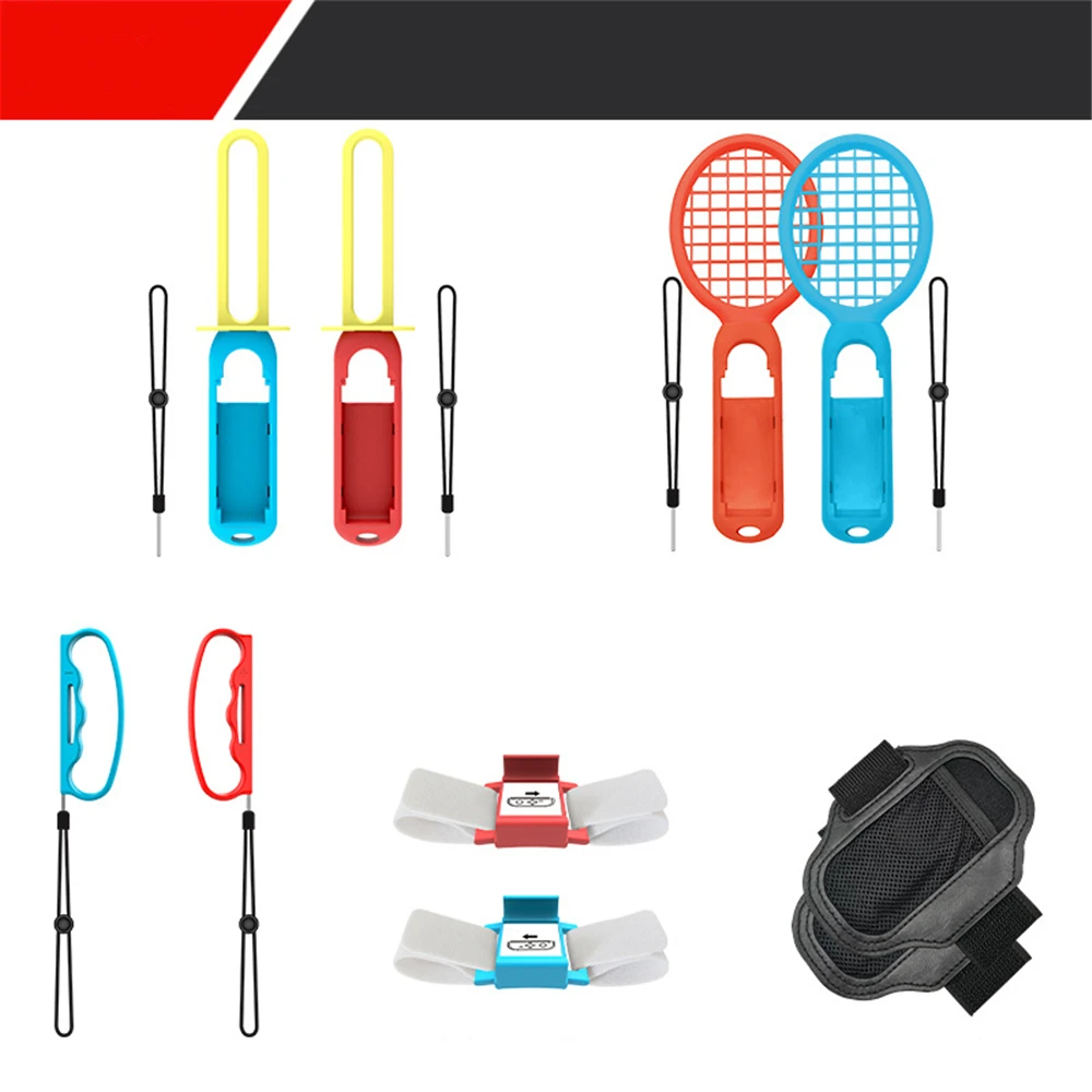 

10-in-1 Somatosensory Sports Set, Switch Sports Grip, Wristband, Strap, etc. Combo Pack Game Accessories for Switch NS