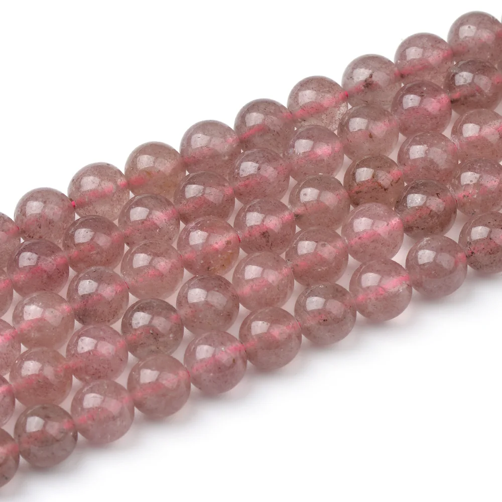 

4mm-10mm Round Smooth Ruby Quartz Natural Stone Beads For Handmade Handcrafted Jewelry