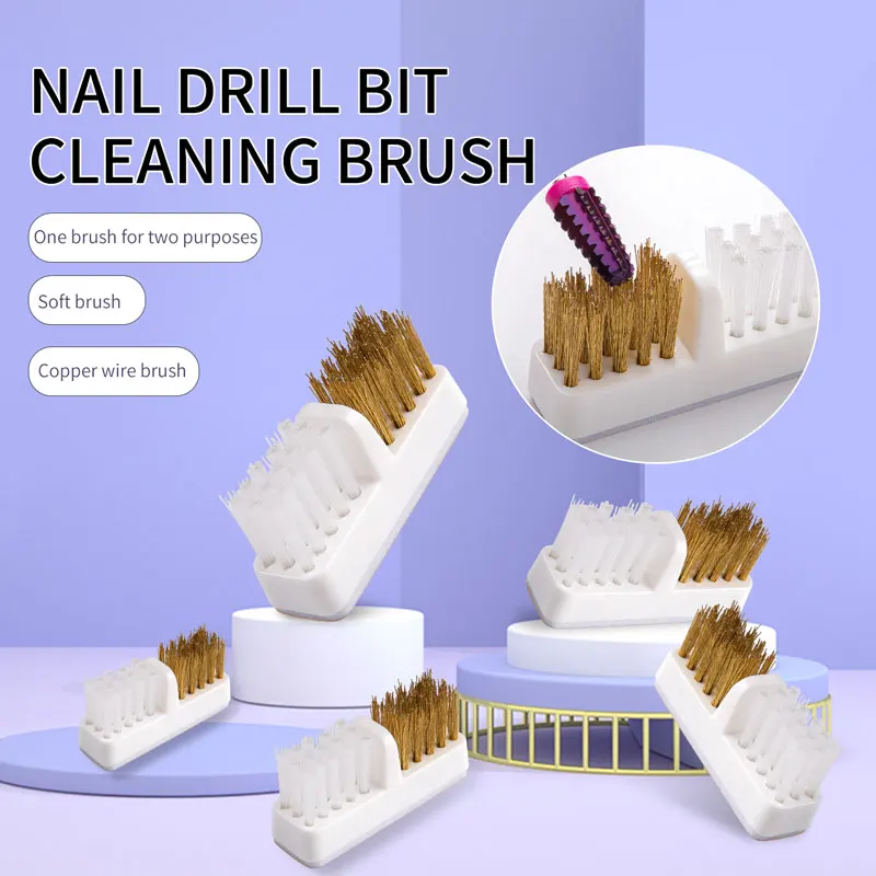 Electric Nail Drill Bits Cleaning Brush with Dustproof Box Portable Manicure Cutter Cleanser Copper Wire Brush Clean Tools Best Sellers In Beauty & Health