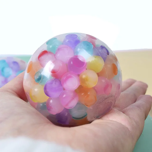 6cm Kids Exotic Pinch The Rainbow Bead Pressure Reducing Ball Vent Ball Decompression Toy TPR Pinch Le Grape Ball Adult Toys 5