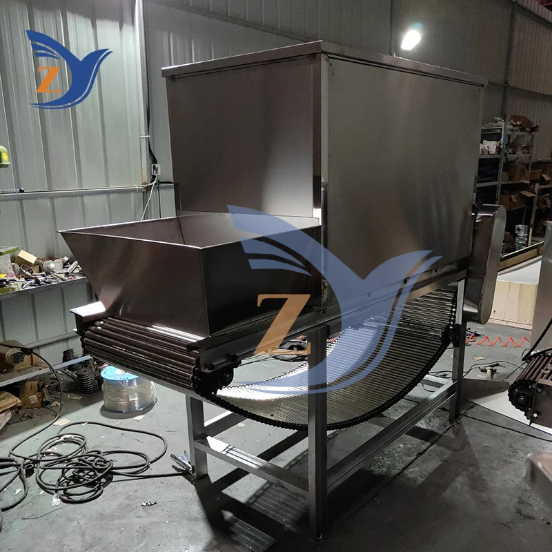Onion Peeling Machine 500-600kg per hour Commercial Electric 1500W Large Automatic Chain Stainless Steel Pneumatic Processing 6