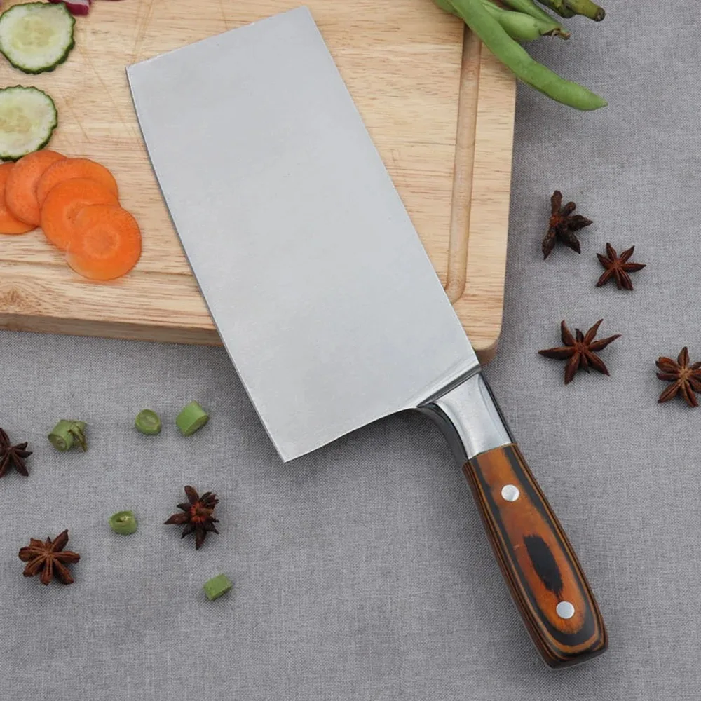 Slicing Cleaver 4Cr13 Super Sharp Blade Kitchen Chef Knives Chinese Forged Knife Multifunction Kitchen Chopping Knives RivetHand