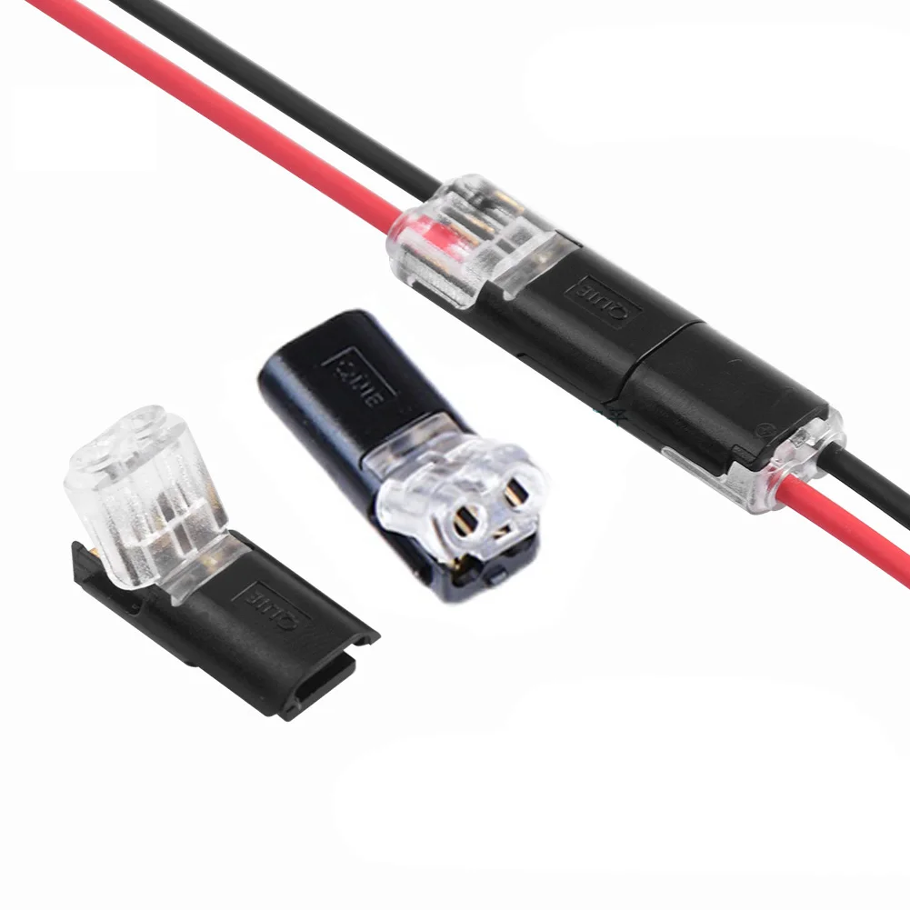

100 Pcs 2 Pin Way Spring Scotch Lock Connector 24-18AWG Wire for LED Strip Quick Splice Connector Cable Crimp