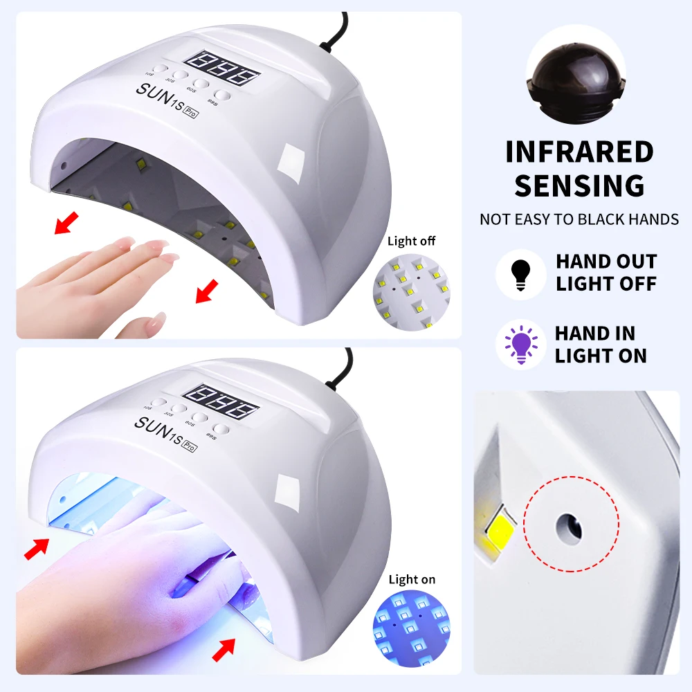 SUN 1s Por UV Nail Dryer Gel Polish Drying Lamp 48W LED 30 Beads Uv Led Lamp Nail Phototherapy Machine Tool Nail Art Machine 4