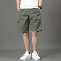 Summer new men's work shorts pocket zip trend versatile casual trousers five work trousers 1