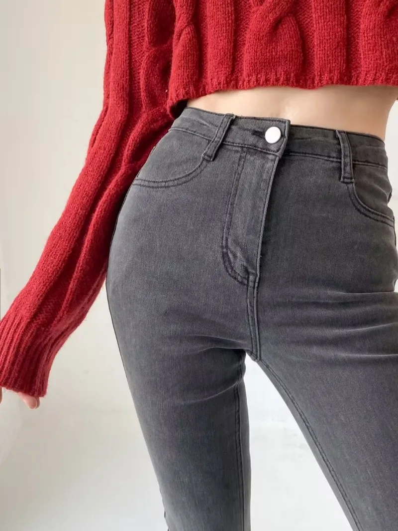 Pantalones vaqueros acampanados de verano para mujer, pantalones vaqueros largos ajustados, pantalones vaqueros elásticos azules de moda Y2K, pantalones vaqueros de cintura alta 2025