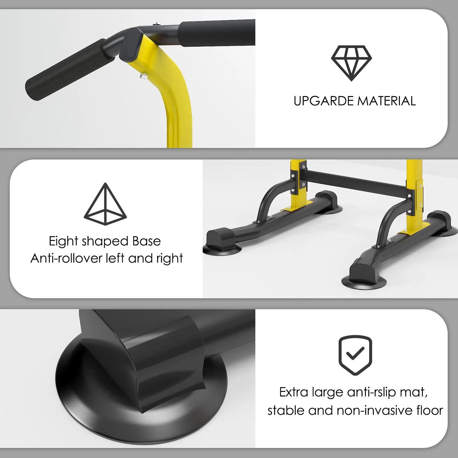 Adjustable Pull Up Bar & Station - 10 Height Settings, 400LBS Capacity, Adjustable Pull Up Bar & Station - 10 Height Settings, 400LBS Capacity,