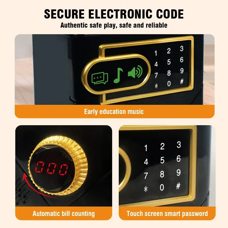 Automatic Atm Piggy Bank Pretend Paly Money Cash Coin Saving Box Counting Touch Screen Money Box Educational Toy Kids Gift