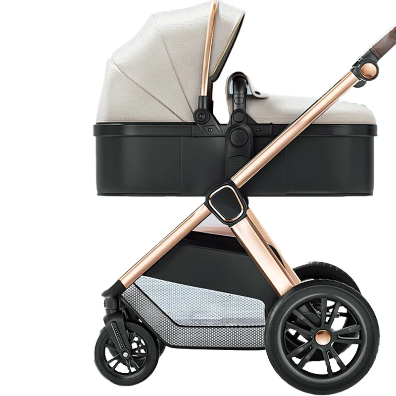 Baby Stroller High-view Lightweight Can Sit & Lie Down Folding Shockproof Two-Way Newborn Stroller Baby Carriage Travel Pram