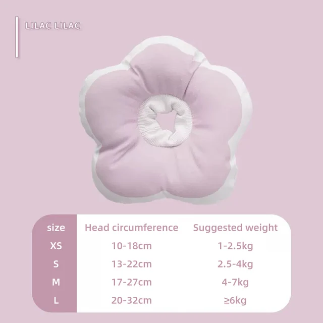 HOOPRT Cat Flower Elizabeth Cotton Neck Pet Collar Adjustable Anti-Bite Surgery Cute Solar Flower Neck Cone Beauty Head Cover 6