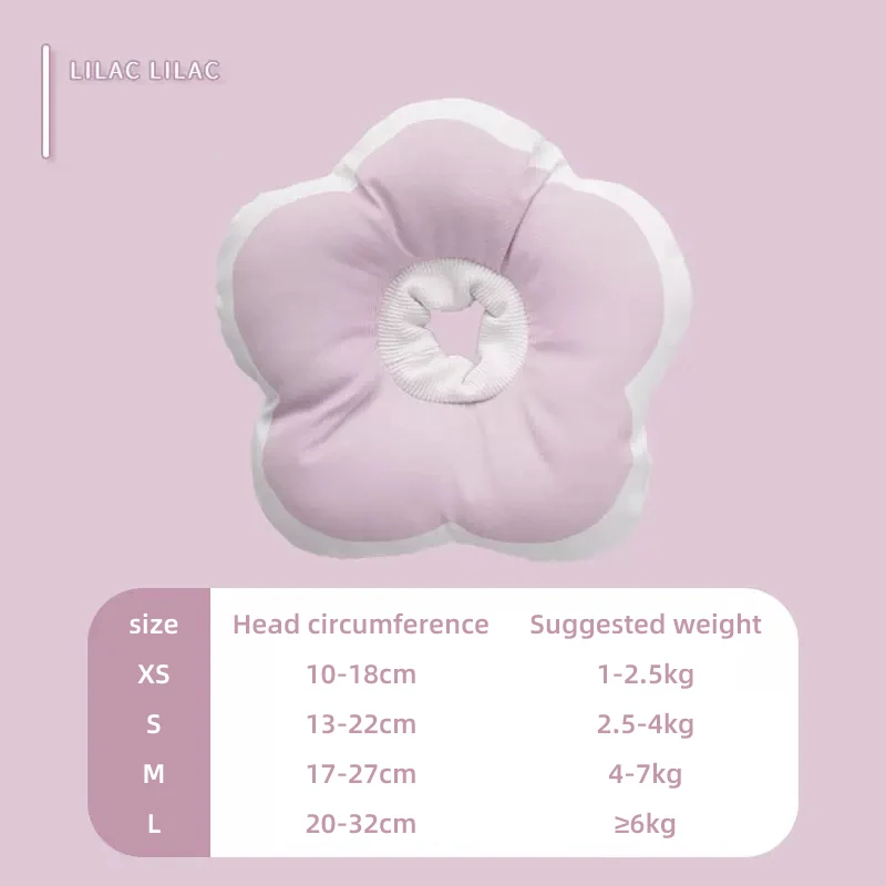 HOOPRT Cat Flower Elizabeth Cotton Neck Pet Collar Adjustable Anti-Bite Surgery Cute Solar Flower Neck Cone Beauty Head Cover 6