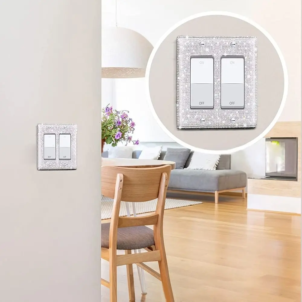 Light Switch Cover Switch Panel Diamond Sticker US Standard Wall Plate Cover
