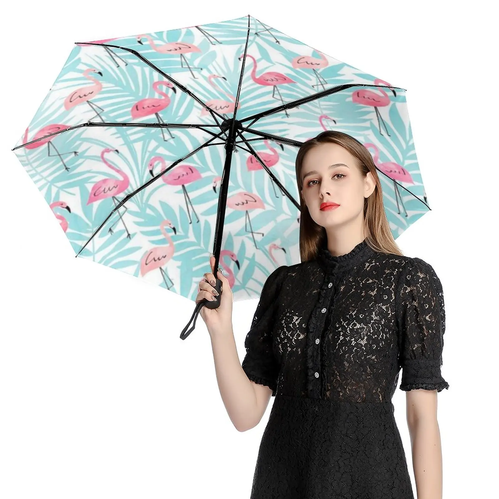 

Automatic Umbrella Rain Sun Rain Anti Uv Windproof Beach Umbrella Girl Parasol Folding Parasol Umbrellas Rain Women Portable110