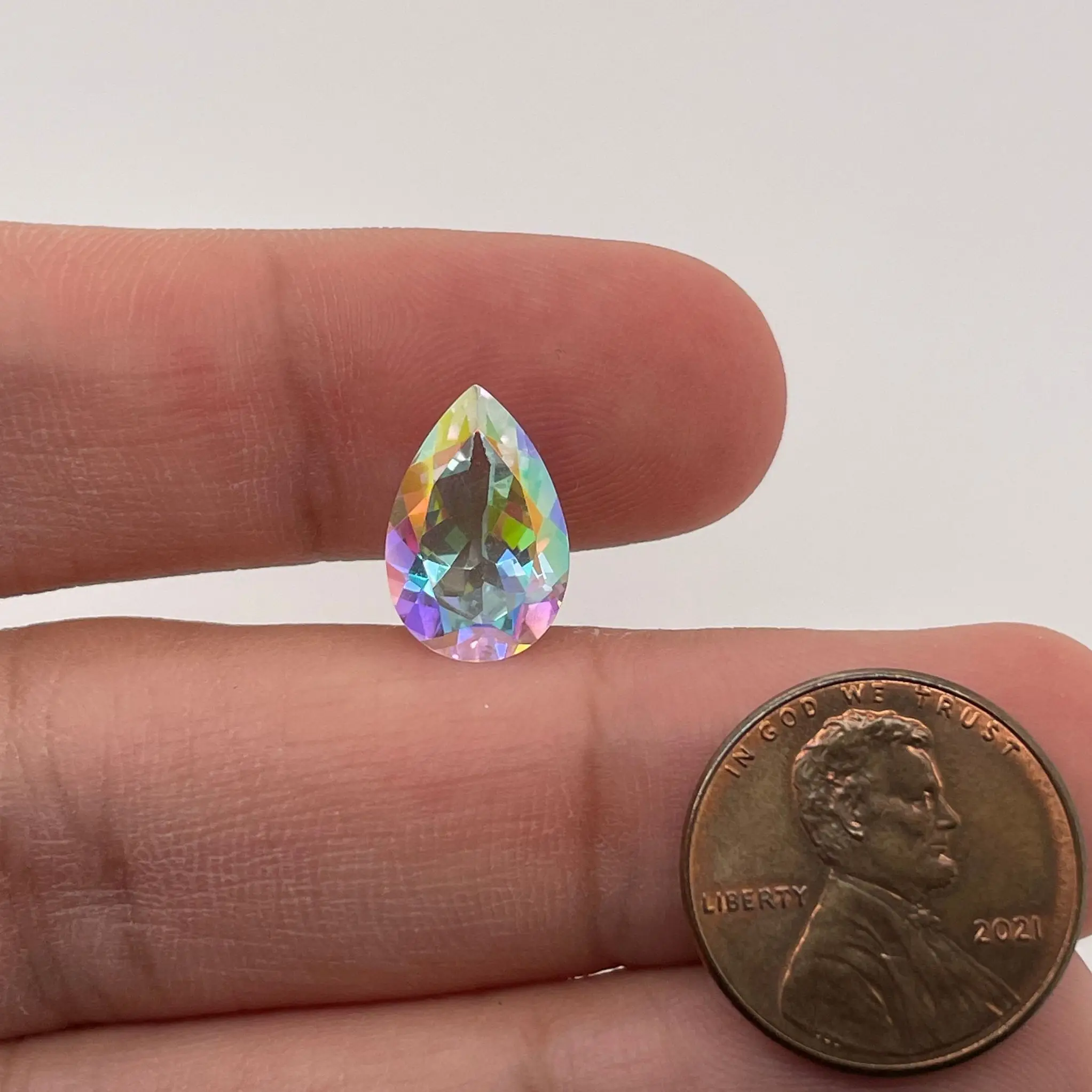 12 or 60 Pieces: 6x8 mm Teardrop Imitation Crystal Birthstone Bead
