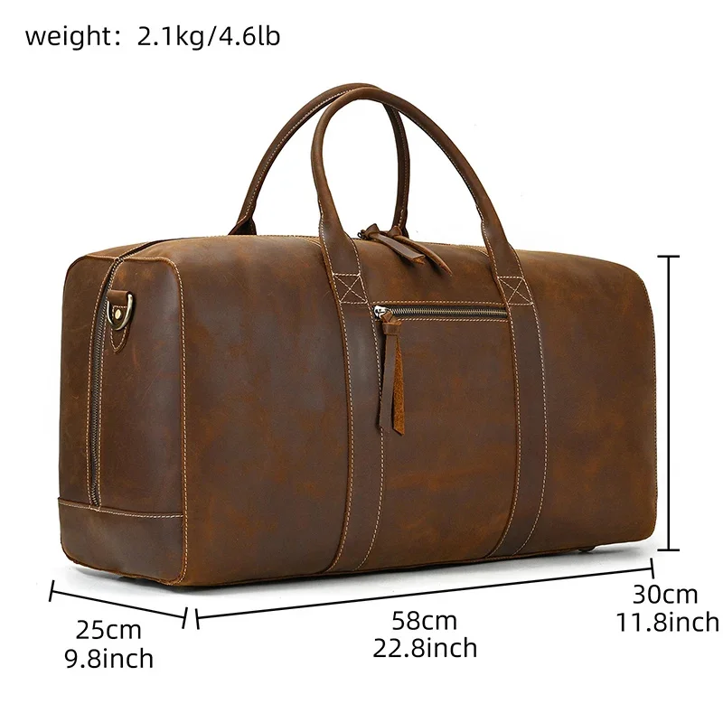Brown Leather Duffle Bag For Men