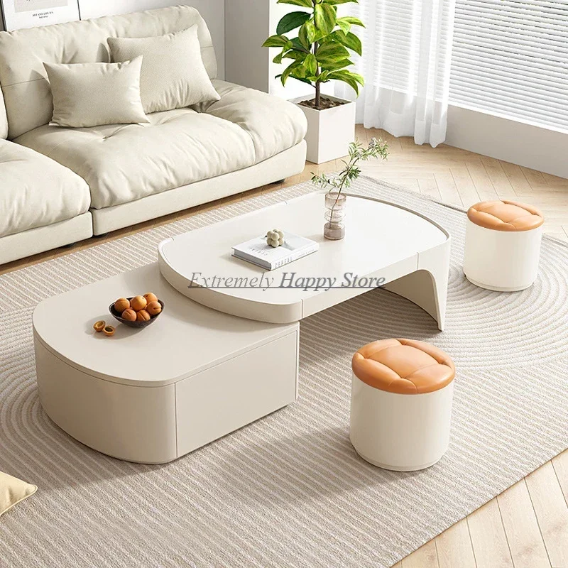 

Adjustable Nordic Coffee Table Extendable Oval Designer Modern Side Table Aesthetic Regale Kaffee Tische Living Room Decoration